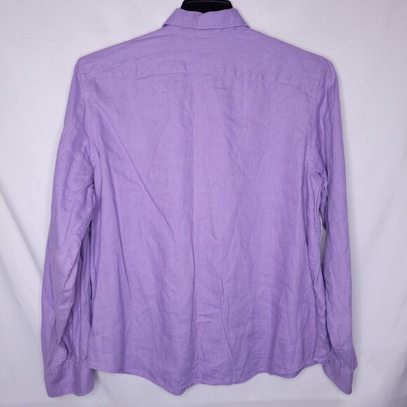 Lauren Ralph Lauren Linen Shirt Womens XL Lilac Minimalist Preppy - Picture 5 of 10